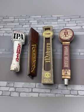 Bundle of 4 Beer Taps- Lagunitas IPA, Founder's, Cigar City Brewing,Mother Earth
